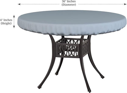 Covers & All Round Table Top Cover, 18 Oz Heavy Duty Waterproof UV & Weather Resistant Patio Table Cover, Outdoor Table Cover for Patio Outdoor Furniture & Coffee Table (36" Diameter x 4" H, Grey)