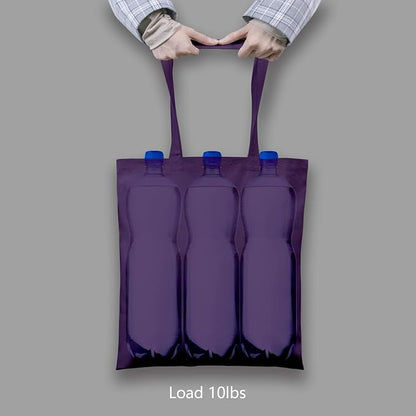 TOPDesign 6-Pack Economical 16"x15" Deep Purple Cotton Tote Bags, Lightweight Medium Reusable Grocery Shopping Cloth Bags, Suitable for DIY, Advertising, Promotion, Gift, Activity