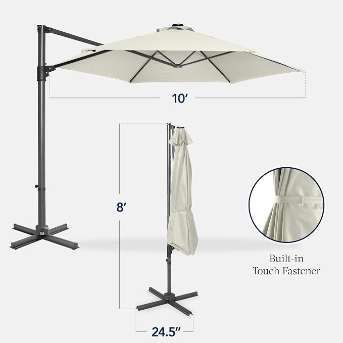 Best Choice Products 10ft Offset Cantilever Hanging Market Patio Umbrella - Image 2