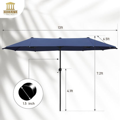 13 ft Large Double-Sided Patio Umbrella, Outdoor Umbrella, Market Umbrella - Image 6