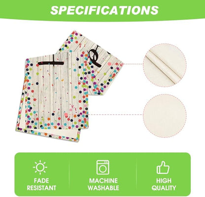 Artoid Mode Polka Dot Wood Happy Birthday Table Runner, Seasonal Kitchen Dining Table Decoration for Home Party Decor 13x72 Inch