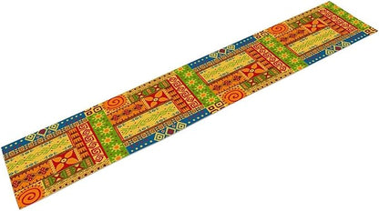 African Totems Table Runner, African American Kwanzaa Black History Month Juneteenth Table Runner for Home Kitchen Dining Holiday Party 13x90in