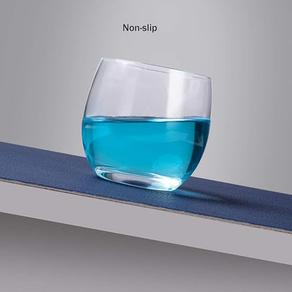 Myir JUN Placemats, Dual-Sided Placemats Waterproof Faux Leather Placemats Set of 6 Place Mats and Coasters Non-Slip Washable Table Mats for Dining Table (Light Gray Blue, Set of 6)