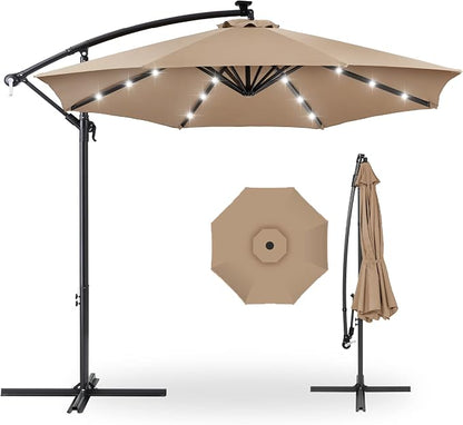 Best Choice Products 10ft Solar LED Offset Cantilever Hanging Market Patio by Unknown