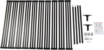 Outdoor Privacy Screens Freestanding, 47" W x 71" H Metal Slatted Decorative Privacy Screen and Panels with Stand, Brown Backyard Panels for Garden Patio