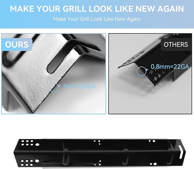 70-02-411 70-02-412 Grill Heat Plate Replacement for Dyna-Glo 5 Burner DGH485CRP, DGH474CRP, Heat Plates for Revoace GBC1793W, Dyna-Glo 4 Burner DGH450CRP Grill, Porcelain Steel Heat Plate, 5 Pack