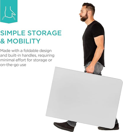 Best Choice Products 6ft Plastic Folding Table, Indoor Outdoor Heavy Duty Portable w/Handle, Lock for Picnic, Party, Camping - Light Gray
