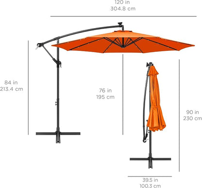 Best Choice Products 10ft Solar LED Offset Cantilever Hanging Market Patio - Image 7
