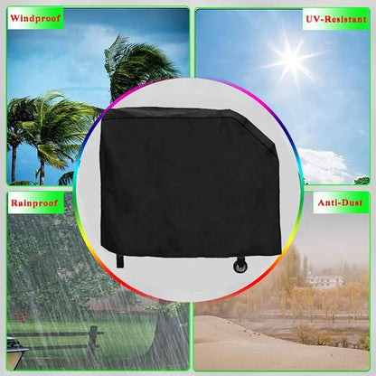 Grill Cover for Blackstone Duo 17 Griddle and Grill Combo, 600D Heavy Duty Waterproof Griddle Cover for Blackstone Model 1819 Grill Griddle Combo Black