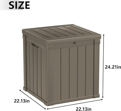 50 GallonOutdoor Storage Box,Resin Deck Boxes Waterproof, IndoorOutdoor Bin for Package Delivery, Patio Cushions, Gardening Tools, Lockable, UV Resistant