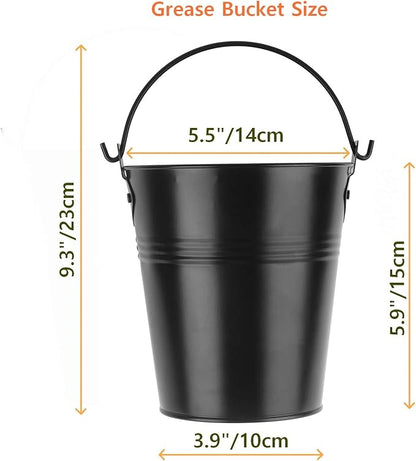 Firsgrill Wood Pellet Grease Bucket Liners for Traeger，Z Grill，Pit Boss (1, Black Bucket)
