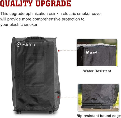 Esinkin 30-Inch Electric Smoker Cover for Masterbuilt Electric Smoker, Dust UV Durable Waterproof and Conveninet, Black