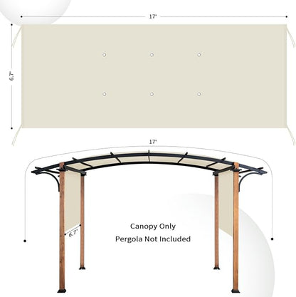 Pergola Shade Cover Replacement, 17 x 6.8 Ft, Adjustable Sliding Design - Image 2