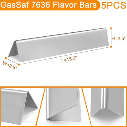 Gassaf 15.3inch Flavorizer bars and 18inch Burner Tube Set Replace for Weber Spirit 300 Series Spirit E310, E320, S310 S320, Part kit Replace for Weber 7636 69787