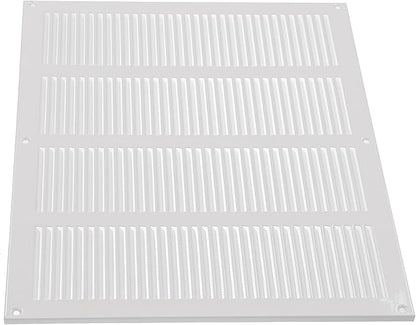Repa Market Air Vent Cover 16x12 Inch (Outer Dimensions) White Galvanized Steel Louvered Grill Cover with Mesh Screen/Wall or Ceiling Vent/HVAC Register for Indoor and Outdoor Ventilation