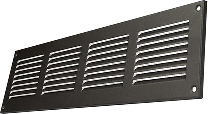 Repa Market Air Vent Cover 16x4 Inch (Outer Dimensions) Anthracite Galvanized Steel Louvered Grill Cover with Mesh Screen/Wall or Ceiling Vent/HVAC Register for Indoor and Outdoor Ventilation
