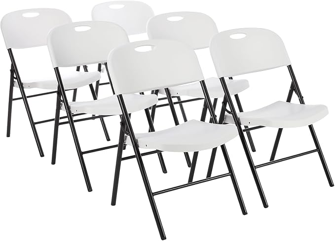Amazon Basics Sturdy Foldable Portable Plastic Chair, 350-Pound Capacity by AmazonBasics