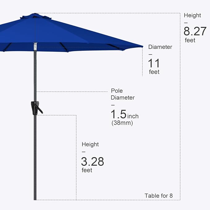 Tempera Patio Market Outdoor Table Umbrella - Image 8