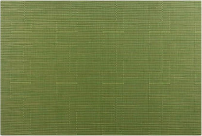 Gugrida Placemats Set of 6 Plaid Checkered Green PVC Placemat for Dining Table Durable Woven Vinyl Stain tablemats 18"X12"