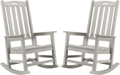 Outdoor Rocking Chairs Set of 2, Oversized Porch Rocker | Weather Resistant by PsilvamGardenFurniture