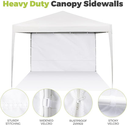 Instant Canopy Sidewalls for 10x10 Pop Up Canopy Tent, 300D Waterproof Material for Outdoor Events, Vendor Booths, and Privacy (Sidewalls Only, Canopy Not Included)(White, 10x10ft-3pcs)