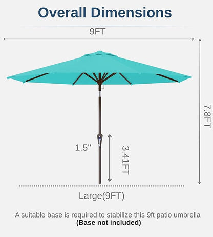 9FT Auto-Tilt Patio Umbrella|Outdoor Market Table Umbrella - Image 7
