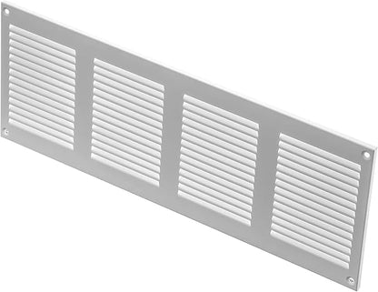 Repa Market Air Vent Cover 16x6 Inch (Outer Dimensions) White Galvanized Steel Louvered Grill Cover with Mesh Screen/Wall or Ceiling Vent/HVAC Register for Indoor and Outdoor Ventilation