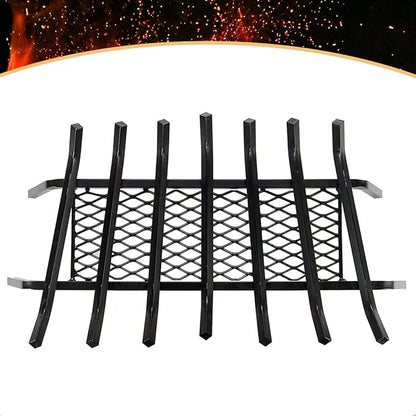 Heavy-Duty Steel Fireplace Grate with Ember Retainer (30 Inch)