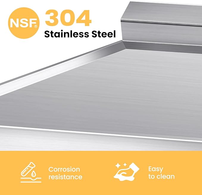 Stainless Steel Utility Sink, 39'' Free Standing Single Bowl Kitchen Sink with Drawer, Cold and Hot Water Pipe, Indoor and Outdoor for Laundry Room Farmhouse Kitchen(39 inch)