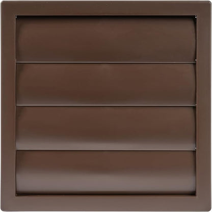Plastic 6" Black Dryer Vent Cover with Flange - Exhaust Ventilation Grille with Shutters - Louvered Air Vent for Bathroom, Kitchen, Garage various Ventilation Systems Ø5.9" / 7.5" x 7.5"