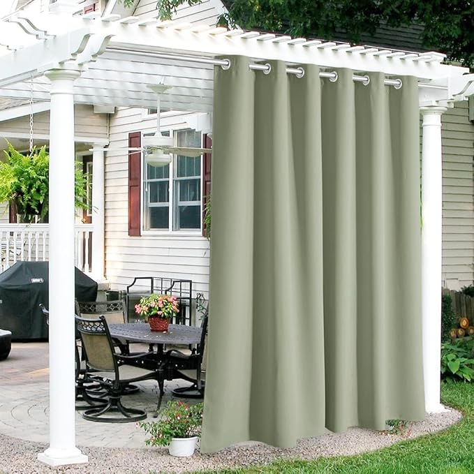 RYB HOME Outdoor Curtains for Patio Waterproof Privacy Thermal Insulated | by RYBHOME