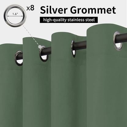 Easy-Going Outdoor Curtains for Patio 1 Panel, 54x120 inch, Sage Green | - Image 2