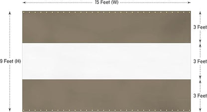 Covers & all Outdoor Clear Panel Curtain, 12 oz Vinyl Outdor Curtains for Patio, Waterproof & Weather Resistant Tarp with Brass Grommets for Pergola, Porch, Gazebos, Balcony (9’ H x 15’ W Feet, Beige)