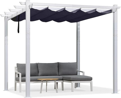 PURPLE LEAF Pergola 10' x 10' White Retractable Sun Shade, All-aluminum - Image 9