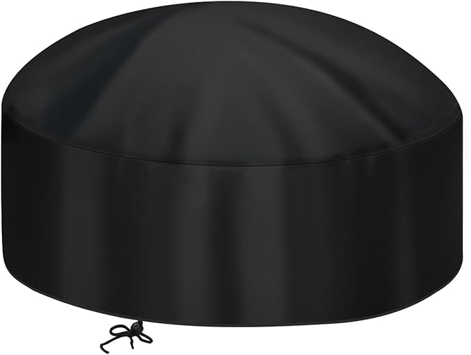 36-Inch Fire Pit Cover for 34-36 inch Round Fire Pit, Heavy Duty 300D Oxford Fabric Waterproof Dustproof Fire Bowl Cover All-Season Protection 36"Dia x 20"H
