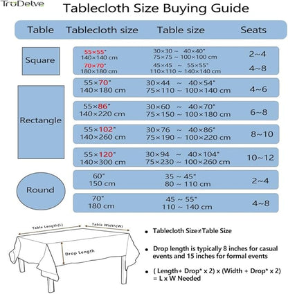 TruDelve 70 Inch Round Tablecloth Blue and White Striped Cloth Tablecloths Circle Fabric Outdoor Tablecloths for Round Tables (Blue,70",Round)