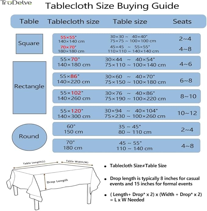 TruDelve Boho Cloth Tablecloth Blue and White Striped Rectangular Tablecloths Cotton Fabric Tablecloths for Rectangle Tables (Blue,86"x55",Rectangular)