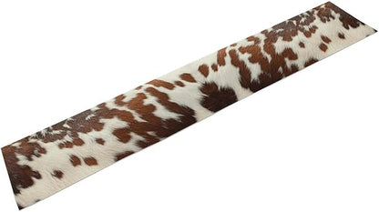 Cow Print Table Runner, Brown Cowhide Print Western Style Table Runner Country Farmhouse Cottage Cow Pattern Linen Table Decoration for Home Kitchen Dining 13x36