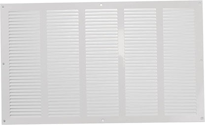 Repa Market Air Vent Cover 20x12 Inch (Outer Dimensions) White Galvanized Steel Louvered Grill Cover with Mesh Screen/Wall or Ceiling Vent/HVAC Register for Indoor and Outdoor Ventilation