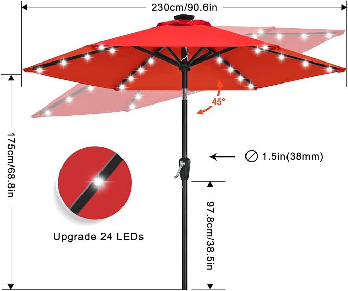 ABCCANOPY Solar Led Patio Umbrella - Image 3