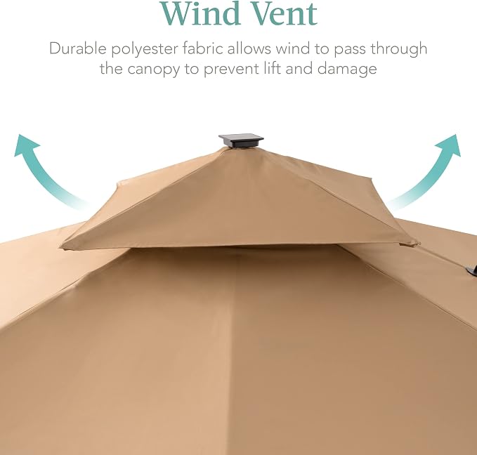 Best Choice Products 10x10ft Cantilever Patio Umbrella w/Base Included - Image 6