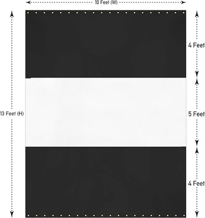 Covers & all Outdoor Clear Panel Curtain, 12 oz Vinyl Outdor Curtains for Patio, Waterproof & Weather Resistant Tarp with Brass Grommets for Pergola, Porch, Gazebos, Balcony (13'H x 10'W feet, Black)