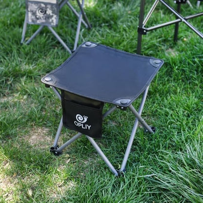 Opliy Camping Stool 2 Pack,13 Inch Portable Folding Stool for Outdoor Gardening and Beach Hiking Fishing,Foot Stool with Carry Bag (Black)