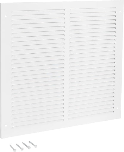EZ-FLO 14 x 14 Inch (Duct Opening) Return Air Vent Cover for Wall or Ceiling, Solid Steel Return Air Grille, HVAC Vent Cover, White, 61640