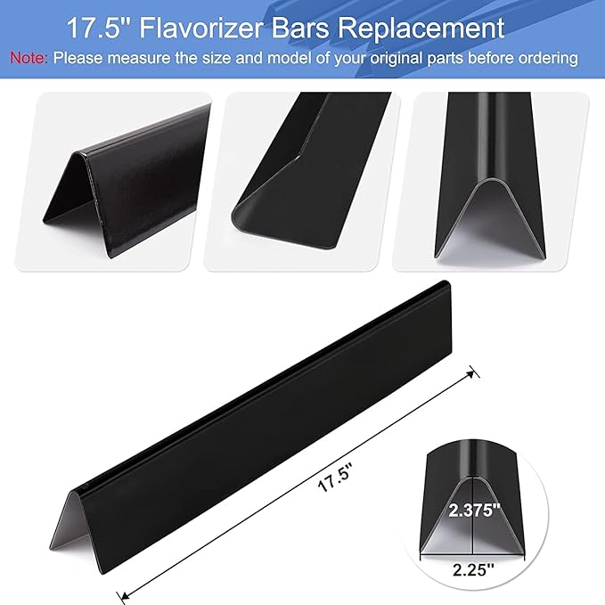 Criditpid Grill Replacement Parts for Weber Genesis 300 Series with Front Control Knob, 7620 7621 Flavorizer Bars, 7622 Heat Deflector & 7528 Grill Grates for Weber 310 S310 E320 E330 S330 EP310 Grill