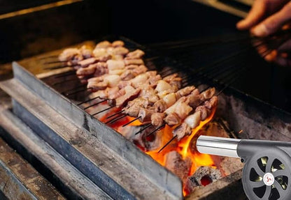 Sunglow Outdoor Cooking BBQ Fan Air Blower，Hand Crank Blowers， Barbecue Fire Bellows for Picnic Camping Stove Accessories