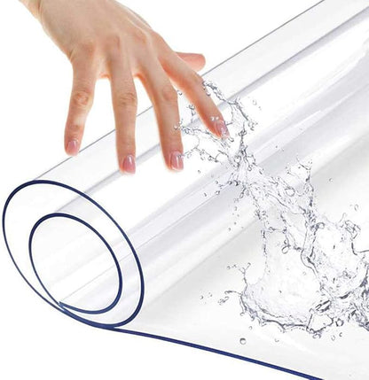 Rectangular PVC Office Desk Mat Clear Plastic Table Top Pads for Side Table Writing Desk Meeting Table Crystal Table Pad Waterproof Furniture Screen Protection 12x46 Inch Heavy Duty 1.5mm Thick