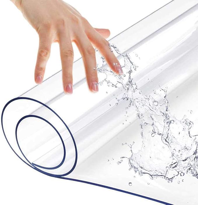 Custom Clear Plastic Table Protector Cover for Dining Room Coffee Table-42x54 Square Glass PVC Office Desk Top Mat Pad Tablercloths Crystal Waterproof Heat Resistant Screen Protection Vinyl Non-Slip