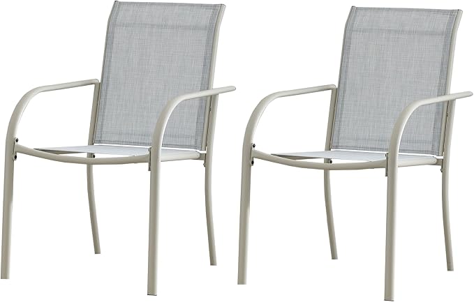 Outdoor Dining Chairs Set of 2, Stackable Patio Chairs - Image 7