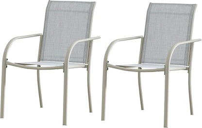 Outdoor Dining Chairs Set of 2, Stackable Patio Chairs - Image 7